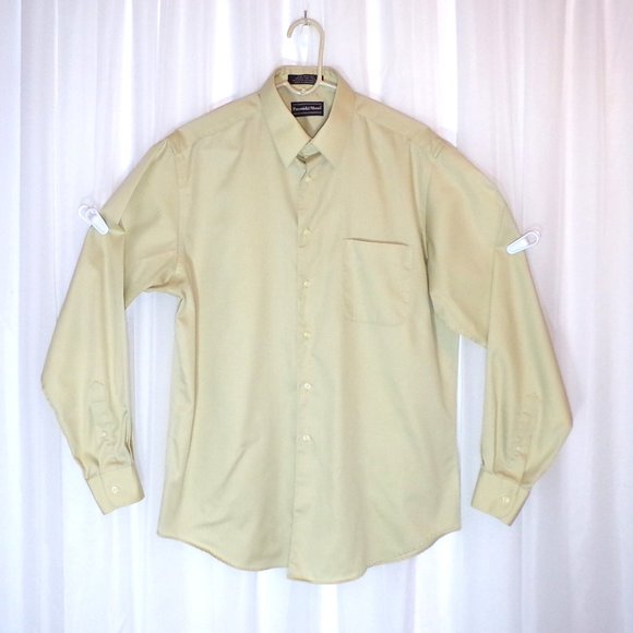 Preswick & Moore Other - Preswick & Moore 15.5 Mens Dress Shirt 34/35 Beige Long Sleeve Stain Repellent